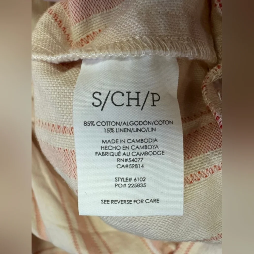 Cabi NWT Brunch Top Orange/Creme Size Small Linen Blend - Picture 10 of 12
